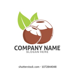 coconut drink beverage vector icon logo design template