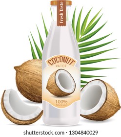 coconut drink bottle.illustration vector