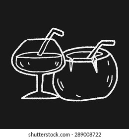 coconut drink doodle