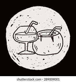 coconut drink doodle