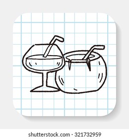 coconut drink doodle