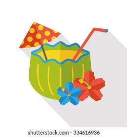 coconut drink flat icon