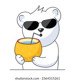 Diseño de pegatinas planas para beber coco 