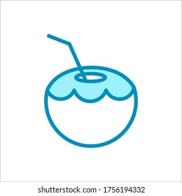 coconut drink - food and drink icon vector design template