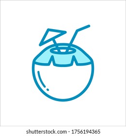 coconut drink - food and drink icon vector design template