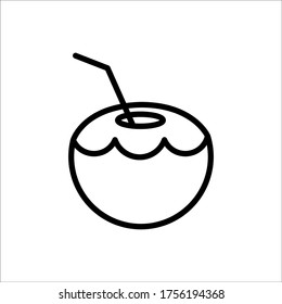 coconut drink - food and drink icon vector design template