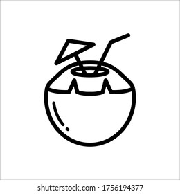 coconut drink - food and drink icon vector design template