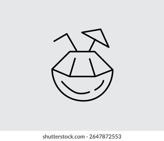 Coconut drink fruit cocktail Icon