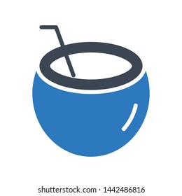 coconut drink glyph color vector icon