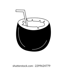 Kokosnuss. Kokosnuss-Getränk. Kokosnuss-Symbol