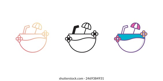 Coconut Drink icon design with white background stock illustration