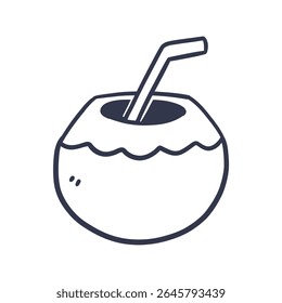 ícone de coco ícone doodle ilustração 