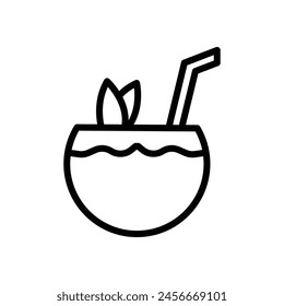 coconut drink icon element design