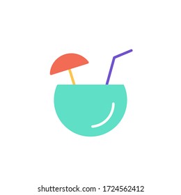 coconut drink icon flat design vector. isolated on white background