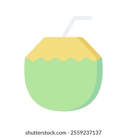 Coconut Drink Icon Illustration Perfect for travel, vacation, and island themed projects.