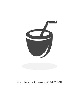 Coconut Drink icon isolated on white background. Coconut Drink vector logo. Flat design style. Modern vector pictogram for web graphics - stock vector