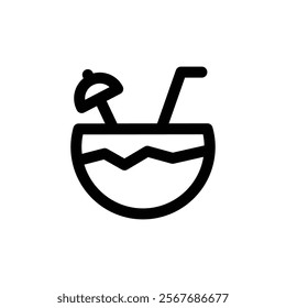 coconut drink icon line style