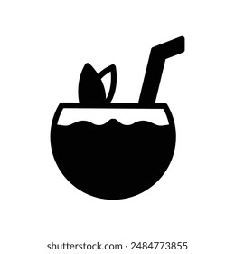 coconut drink icon solid style