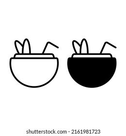 icono de la bebida de coco. Adecuado para el diseño de sitios web, logotipo, aplicación e interfaz de usuario. En función del tamaño del icono en general, se puede reducir.