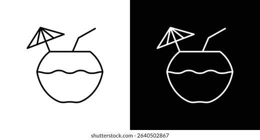 Coconut drink icon symbol concept for graphic design, Website, UI. EPS