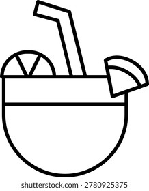 Coconut Drink Icon Vector Element line icon design vector icons