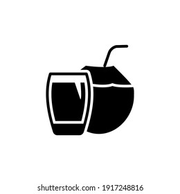 coconut drink icon vector glyph style design