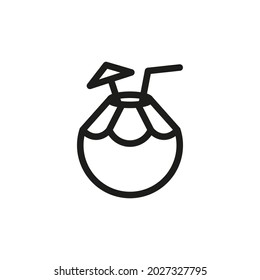 Coconut drink icon vector on white background