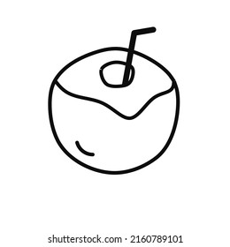 coconut drink icon vector with simple design