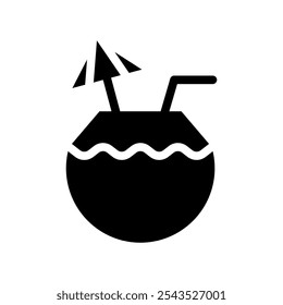 Coconut Drink Icon Vector Symbol Design Illustration