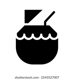 Coconut Drink Icon Vector Symbol Design Illustration