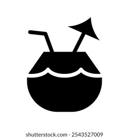 Coconut Drink Icon Vector Symbol Design Illustration