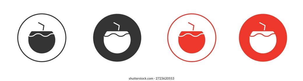 Icono de bebida de coco. Diseño de Vector de Web