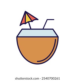 coconut drink icon with white background vector stock illustration