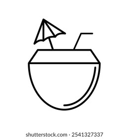 coconut drink icon with white background vector stock illustration