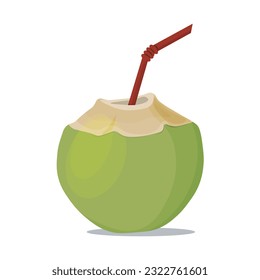 Coconut with drink icons for menu, web and graphic design. Vector illustration.