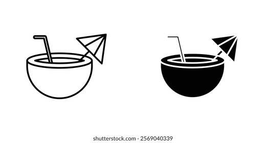 Coconut drink icons vector graphic pack