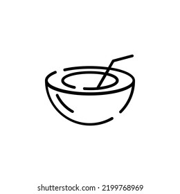 Coconut Drink, Saft gepunktete Linie Symbol Vektorgrafik Logo Vorlage. geeignet für viele Zwecke
