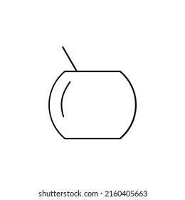 Coconut Drink, Juice Thin Line Icon Vector Illustration Logo Template. Suitable For Many Purposes.
