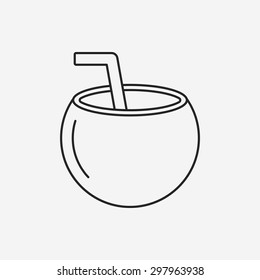 coconut drink line icon