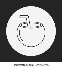 coconut drink line icon