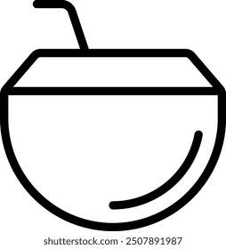 coconut drink line icon illustration vector