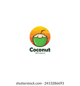 Coconut drink logo or label vector graphics