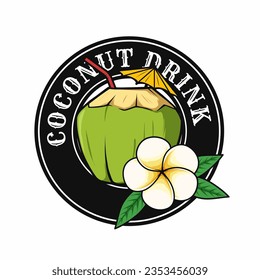 coconut drink logo template design