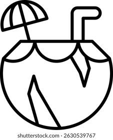 Coconut Drink New Creative Icon Design Vector