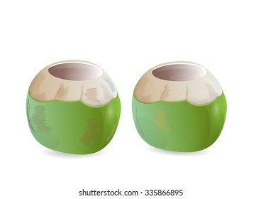 Coconut drink on white background, isolated, vector illustration