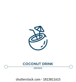 coconut drink outline vector icon. simple element illustration. coconut drink outline icon from editable drinks concept. can be used for web and mobile
