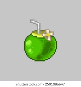 Coconut drink, pixel art object