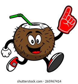 Coconut Drink Running with Foam Finger