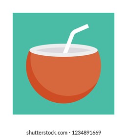 coconut  drink  straw  