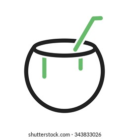 Coconut, drink, table icon vector image. Can also be used for camping. Suitable for use on mobile apps, web apps and print media.